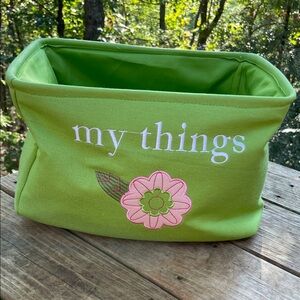 MY THINGS GREEN CANVAS TOTE